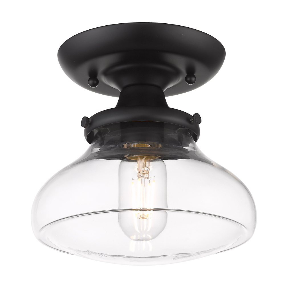 Wry Lighting Nash 1-light Semi-Flush Mount in Matte Black